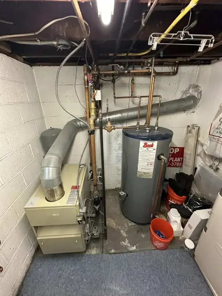 Water heater inspection and service equipment in a Schertz, Texas home setting
